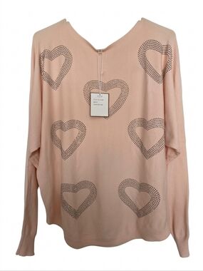 VILA Milano Pink Heart Stud Sweater